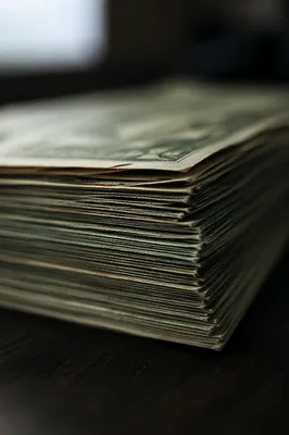 Moody Macro Stack of Dollar Bills