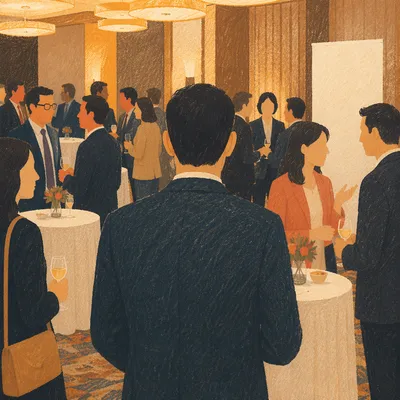 Professional Networking Event in Modern Conference Hall