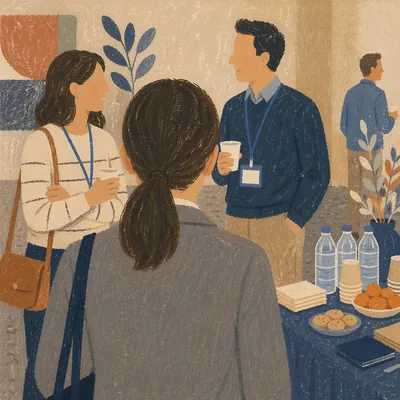 Professional Networking Break at Business Conference