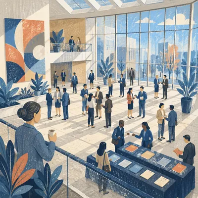 Professional Networking Conference in Modern Atrium