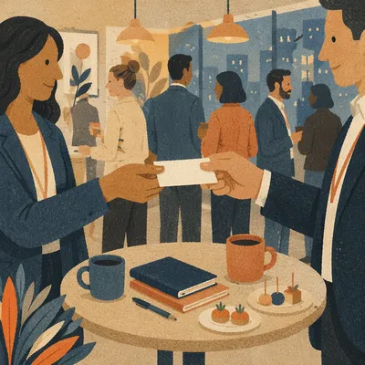 Professional Networking at Modern Conference Reception