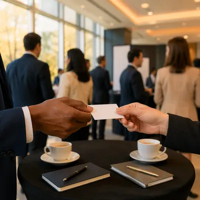Professional Networking Exchange in Conference Lounge