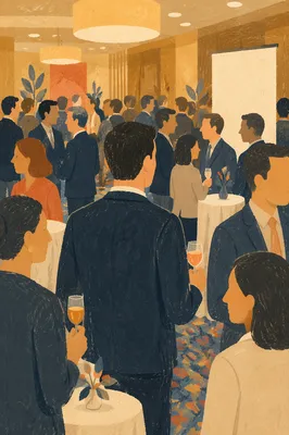 Professional Networking Event in Modern Conference Hall