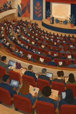 Professional Conference Audience in Modern Auditorium