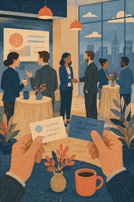 Professional Networking in Evening Conference Lounge