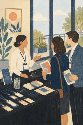 Professional Conference Registration Networking Scene