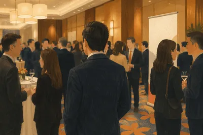 Professional Networking Event in Modern Conference Hall