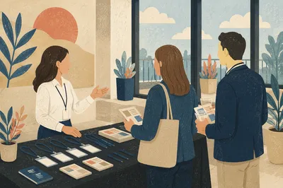 Professional Conference Registration Networking Scene