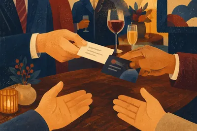 Business Card Exchange at Networking Reception