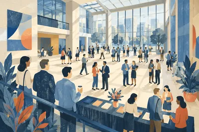 Professional Networking Conference in Modern Atrium
