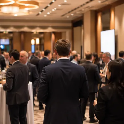 Professional Networking Event in Modern Conference Hall
