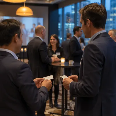 Professional Networking Conference Lounge at Dusk