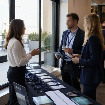 Professional Conference Registration Networking Scene