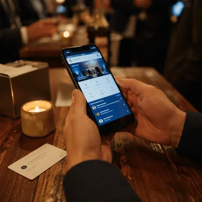 Professional Networking Event App on Smartphone