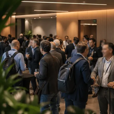 Professional Networking Event in Modern Conference Venue