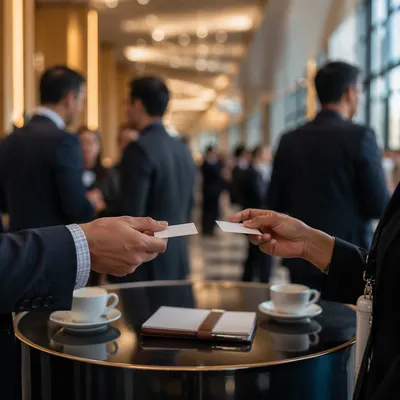 Professional Conference Networking Card Exchange