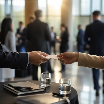 Professional Conference Networking Business Card Exchange