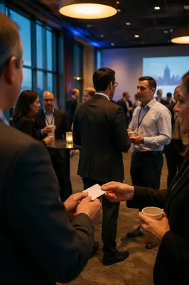 Professional Networking Conference Lounge at Dusk