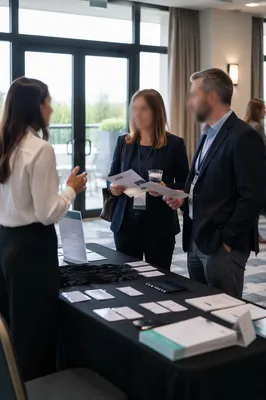 Professional Conference Registration Networking Scene