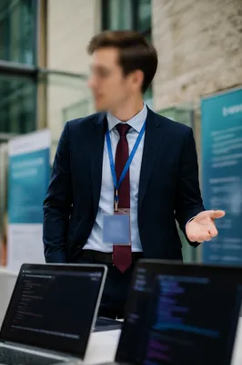 Professional Networking Conference Booth Conversation