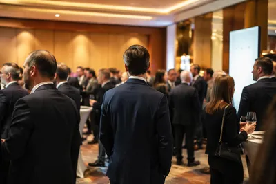 Professional Networking Event in Modern Conference Hall