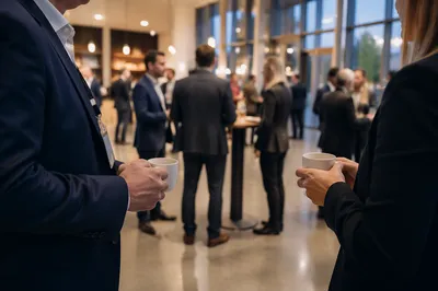 Professional Networking Conference Atrium at Dusk