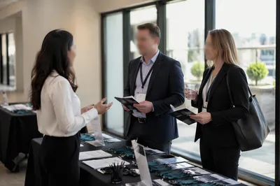 Professional Conference Registration Networking Scene