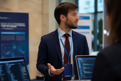 Professional Networking Conference Booth Conversation
