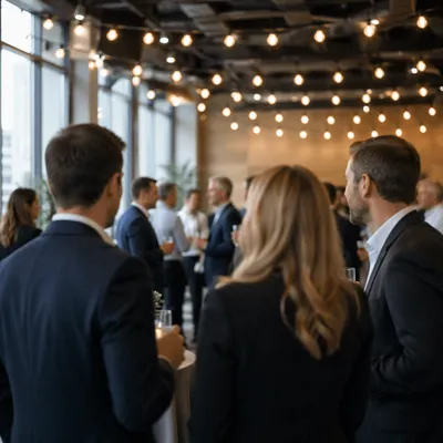 Candid Business Networking in Modern Loft
