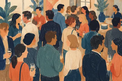 Anonymous Professionals Mingling at Networking Event