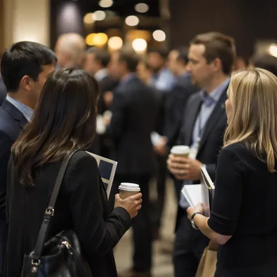 Professional Networking Event in Modern Conference Hall
