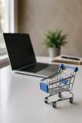 Modern E-Commerce Planning Desk With Laptop
