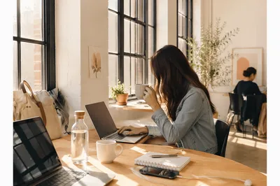 Modern Loft Workspace With Morning Light