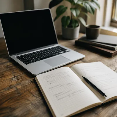 Modern Laptop Desk With Notebook