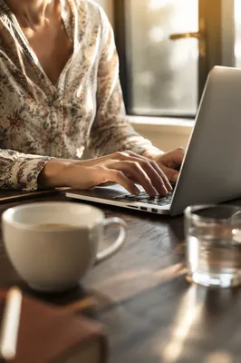 Modern Laptop Workspace With Warm Afternoon Light