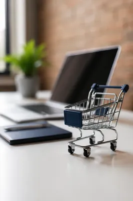 Modern E-Commerce Planning Desk with Laptop