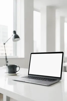 Bright Minimal Laptop Workspace Mockup