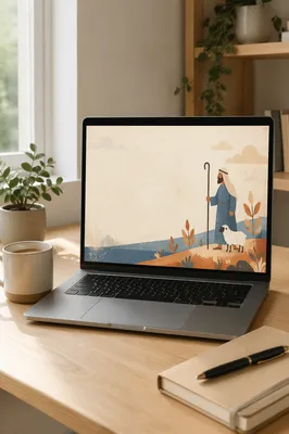 Open Laptop Blank Screen Home Office