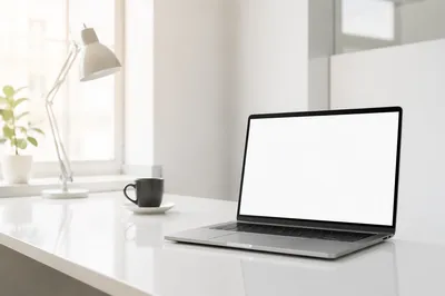 Blank Laptop Workspace with Airy Daylight