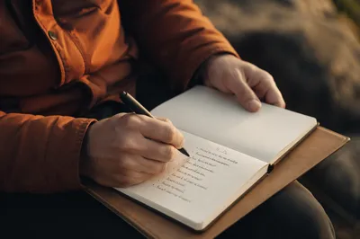 Hands Writing To Do List Outdoors