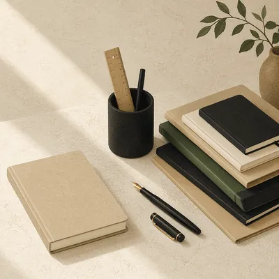 Minimal Organized Desk Supplies Still Life