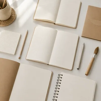 Minimal Organized Desk Supplies Flat Lay