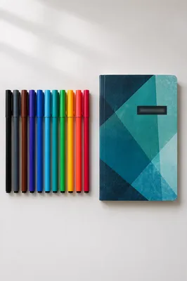 Minimal Desk Supplies with Geometric Notebook