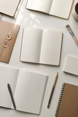 Minimal Organized Desk with Notebook and Pen