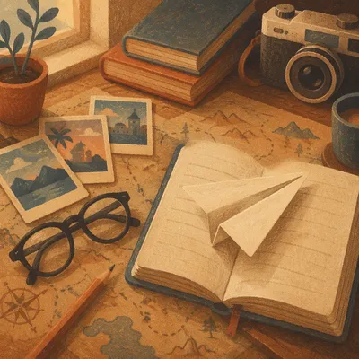 Paper Airplane Desk Creativity Concept