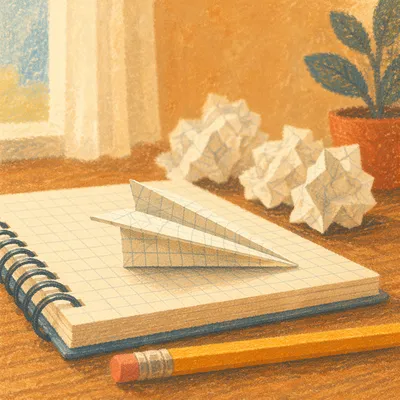 Paper Airplane on Desk for Creative Planning