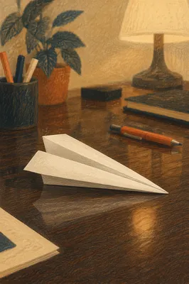 Paper Airplane on Desk for Innovation