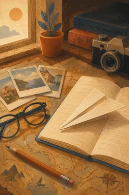 Paper Airplane on Notebook for Creative Planning