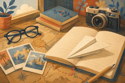 Paper Airplane Desk Planning Concept