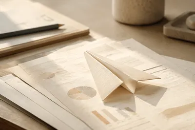 Paper Airplane on Business Desk